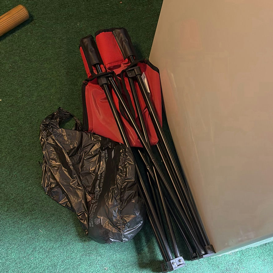 Stacked Folding Camping Chairs with Bags and Gear - image 4 of 5