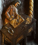 Framed Landscape Print and Two Wooden Relief Panels - thumbnail 8 of 9