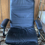 Black leather office chair with ottoman - thumbnail 3 of 5